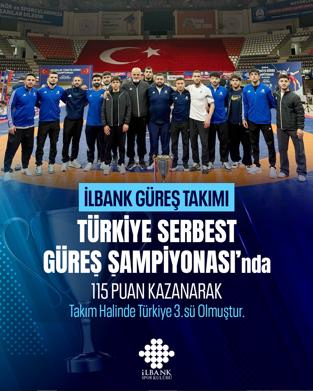 Türkiye Serbest Güreş Şampiyonası’nda takım halinde Türkiye 3.’sü olduk