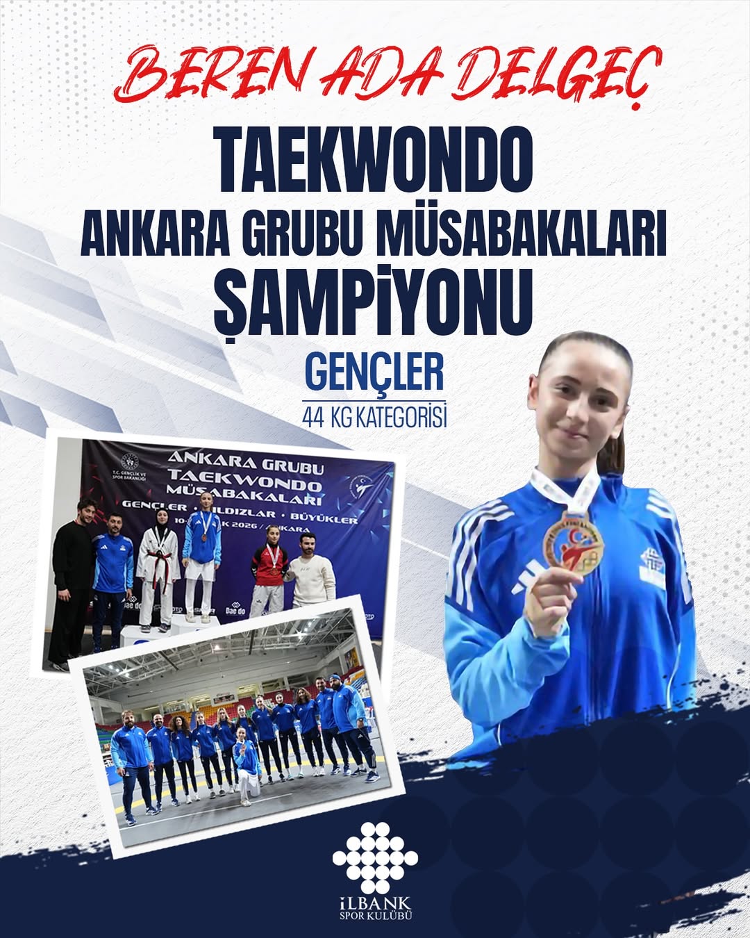 Milli Sporcumuz Beren Ada Delgeç Ankara Grubu Müsabakaları şampiyonu