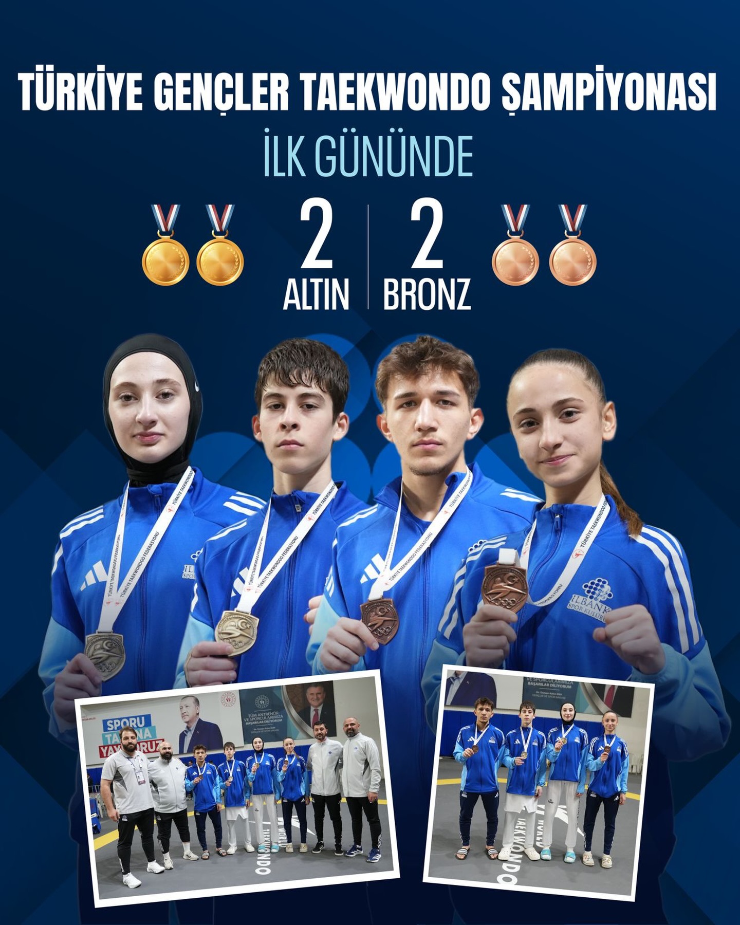 Türkiye Gençler Taekwondo Şampiyonası’nın ilk gününde 4 madalya
