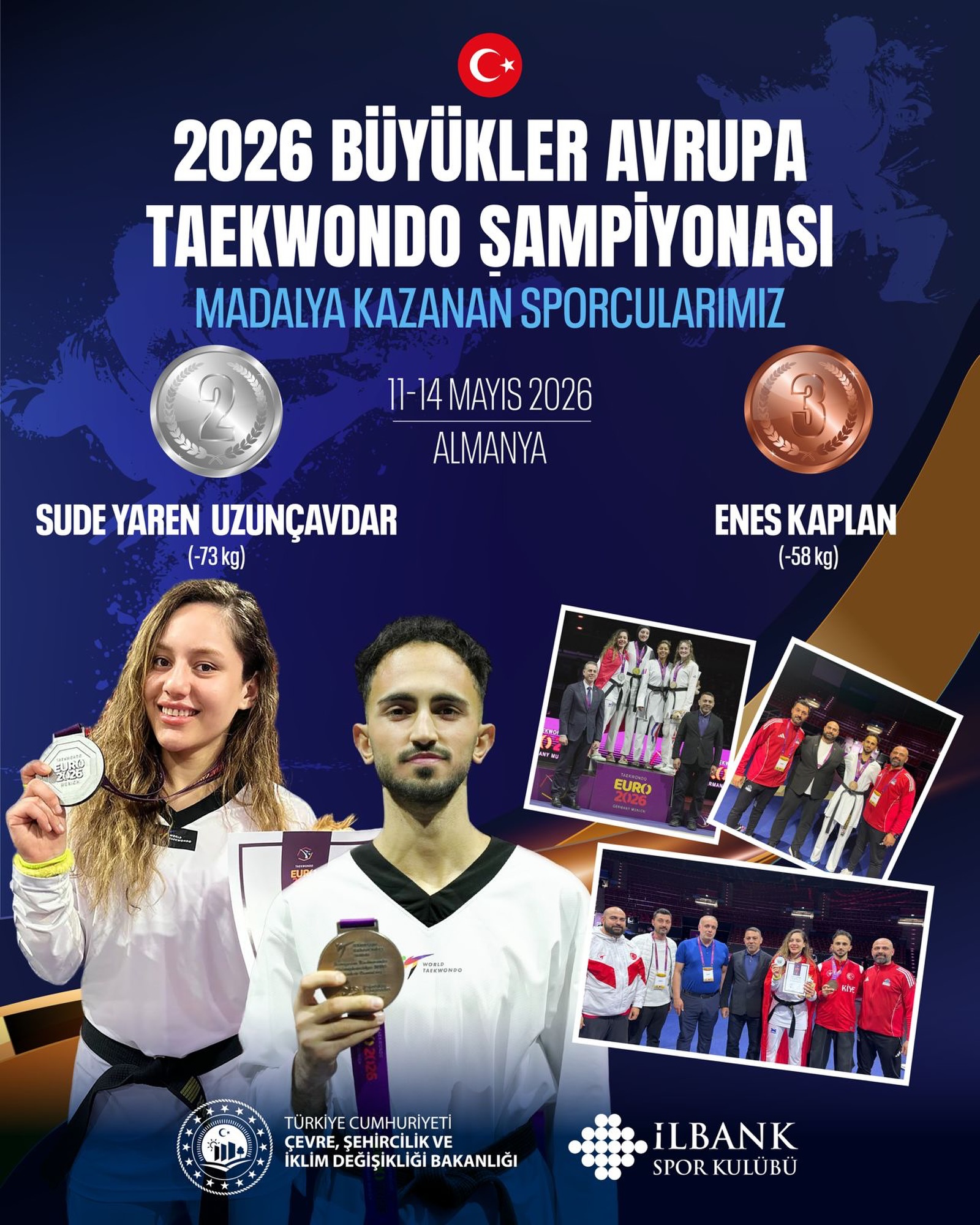 2026 büyükler avrupa taekwondo şampiyonası madalya kazanan sporcularımız