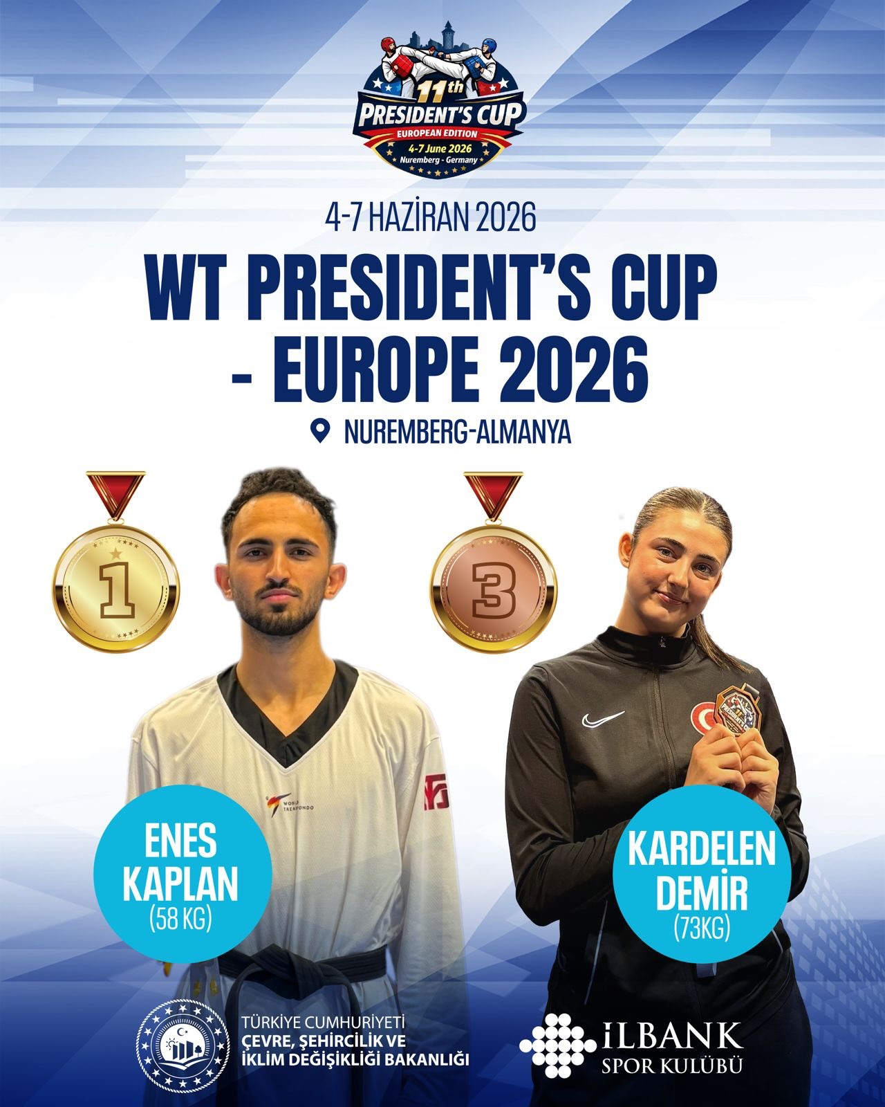 World Taekwondo (WT) President’s Cup’ta 2 Madalya